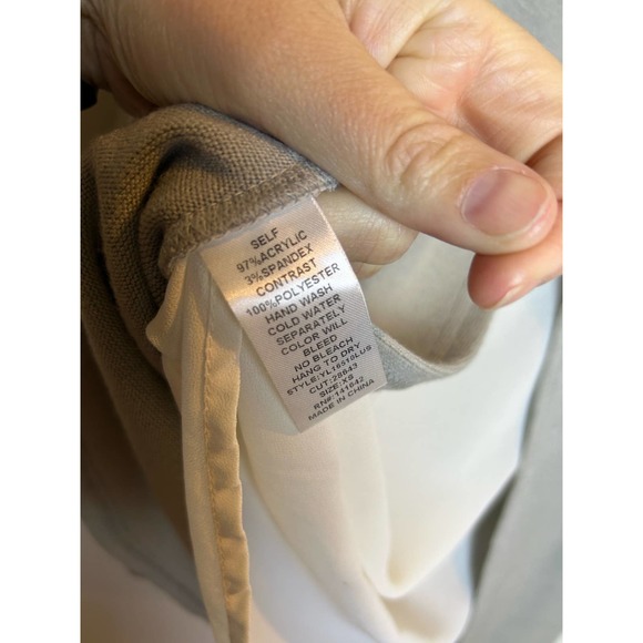 Lulus XS Womens Sweater Grey Boho Open Back with White Knit - Picture 9 of 10